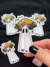Load image into Gallery viewer, Ghost with mushroom hat sticker
