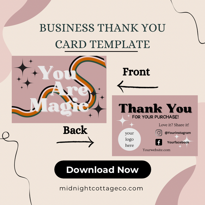 “You are magic” Thank you card template