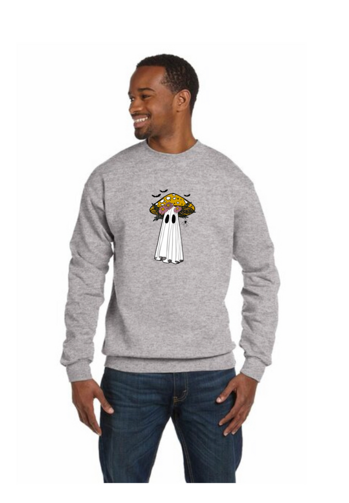 Ghost with shroom hat-Crewneck