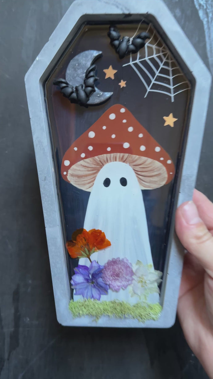 Imperfect-Haunted ghostly shroom coffin